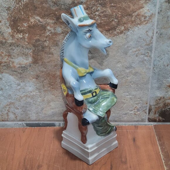 Vintage Donkey Horse Wine Decanter Empty  Bottle 12" Red Wine Mareialla Product - Picture 8 of 14